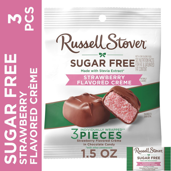 Russell Stover Sugar Free Strawberry Crème Candy Peg Bag Same-Day