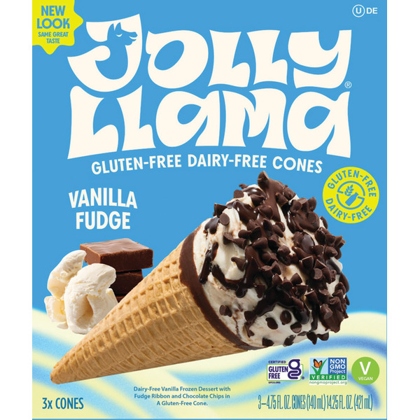 Jolly Llama Cones, Dairy-Free, Gluten-Free, Vanilla Fudge Same-Day