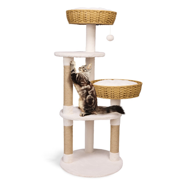 Every Yay All-in-One 4-Level Cat Tree - Woven Rattan