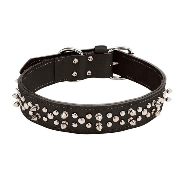 Circle T 1.5" Double Row Spiked Tanned Collars