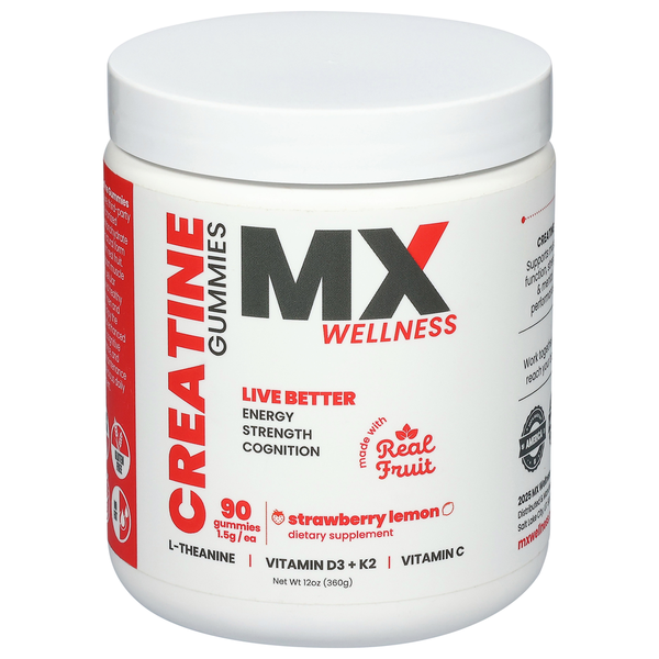 MX Wellness Gummies Strawberry Lemon Creatine Same-Day Delivery or