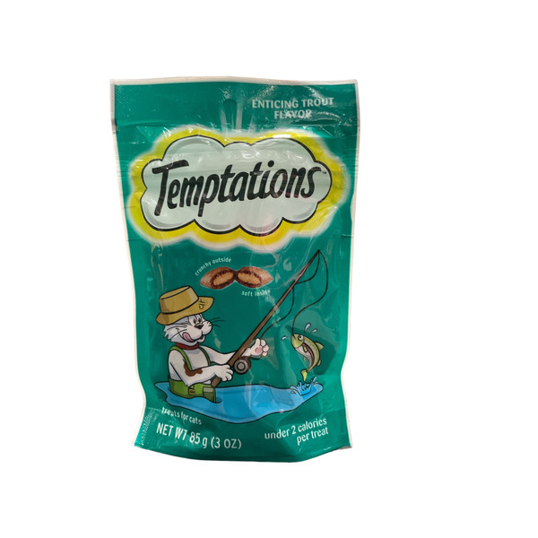 TEMPTATIONS Classic Crunchy and Soft Cat Treats Enticing Trout Flavor