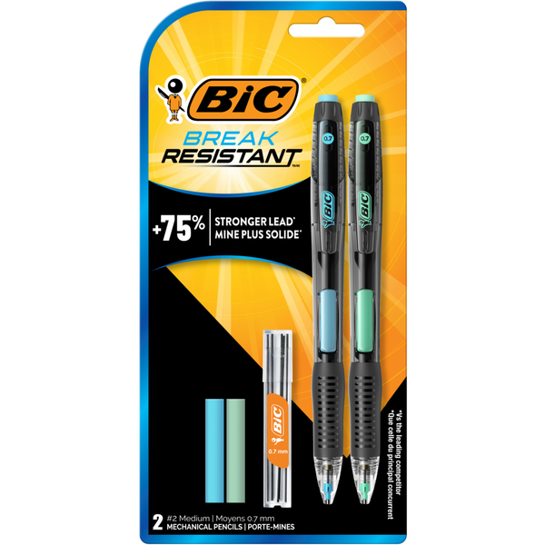 BIC Medium Point Break-Resistant Mechanical Pencils with Erasers