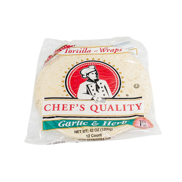 Chef's Quality - 12" Garlic & Herb Wraps - 12ct