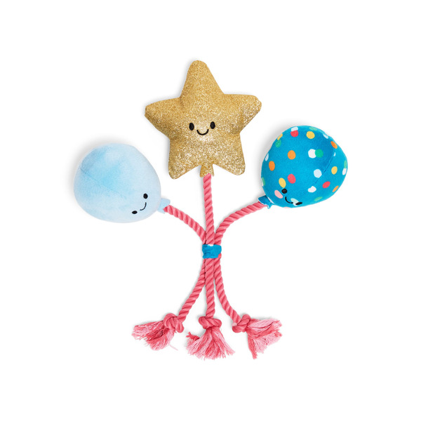 Youly Birthday Balloon Plush Rope Dog Toy, Large