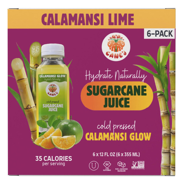 Cane'd C-Glow Sugar Cane Juice, 12 fl oz, 6-count