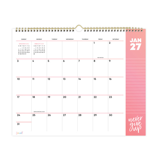 Blue Sky LiveWell Colors Monthly Wirebound Wall Calendar, 15 x 12 in, Jan–Dec 2027