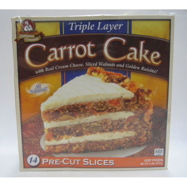Frozen Chef's Quality - Triple Layer Carrot Cake - 14 slices