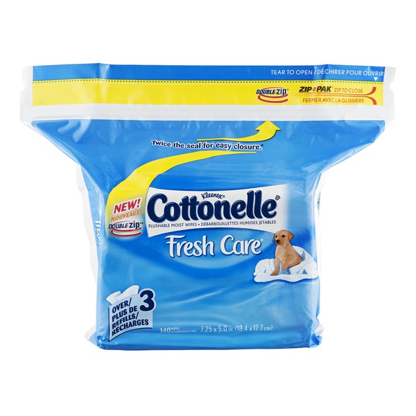 Kleenex Cottonelle Fresh Care Flushable Moist Wipes Refills 140 CT