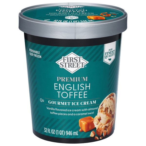 First Street Premium English Toffee Gourmet Ice Cream