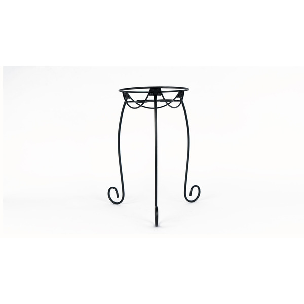 Style Selections 20.87-in H x 12.01-in W black Indoor Round Steel Plant Stand