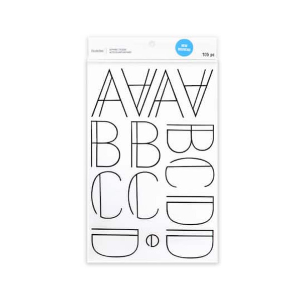 Recollections 105-Piece Black Lines Alphabet Stickers