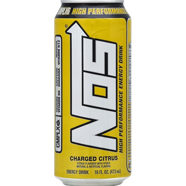 Nos Energy Drink, High Performance, Charged Citrus (16 oz) Instacart