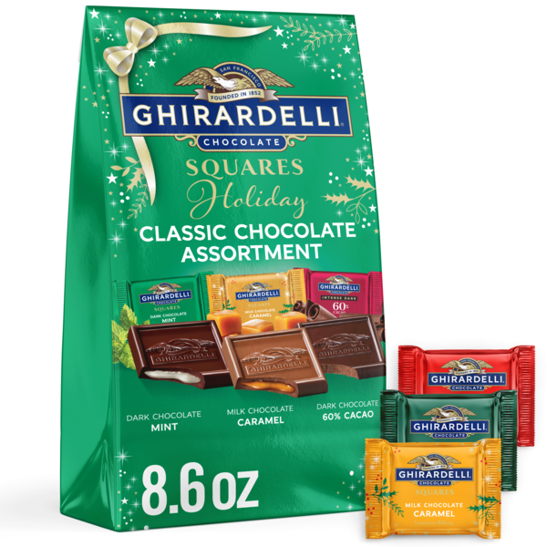 Ghirardelli Holiday Classic Chocolate Assortment Squares, 8.6 oz