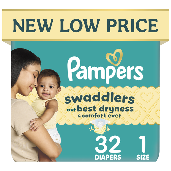 Pampers Swaddlers Diapers, Size 1