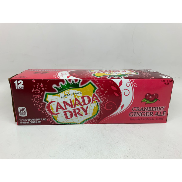 Canada Dry Cranberry Ginger Ale Soda, 12 fl oz cans, 12 pack