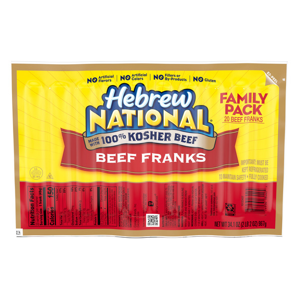 Hebrew National Kosher Beef Franks Hot Dogs