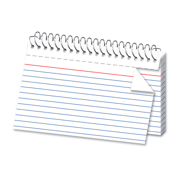 OfficeMax Spiral Ruled Index Cards - White - 4" x 6"