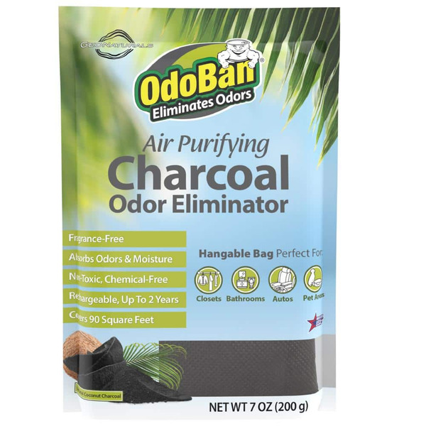 Odoban 7 Oz. Charcoal Odor Eliminator, Air Purifying Natural Non-toxic Odor Remover & Moisture Absorber Bag For Car & Home