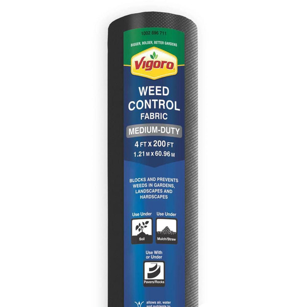 Vigoro 4 Ft. X 200 Ft. Medium Duty Point Bond Weed Barrier Landscape Fabric