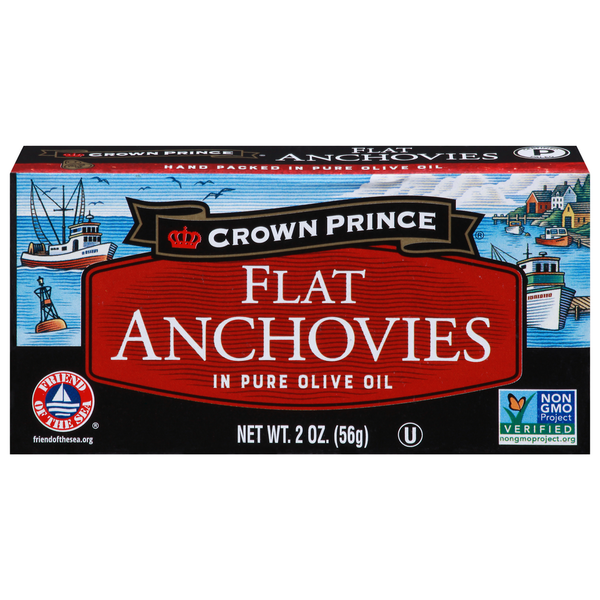 Crown Prince Flat Anchovies, in Pure Olive Oil