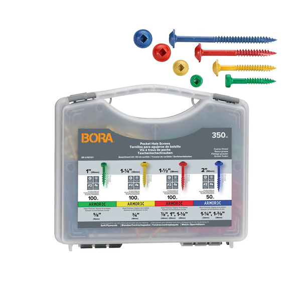 BORA 2 x Assorted lengths Powder coating Exterior Pocket hole screws 350 -Per Box