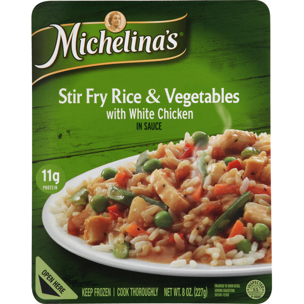 Michelina's Rice & Vegetables, Stir Fry, with White Chicken, in Sauce