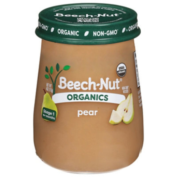 Beech-Nut Organics Stage 1 Organic Baby Food, Pear, 4 oz Jar