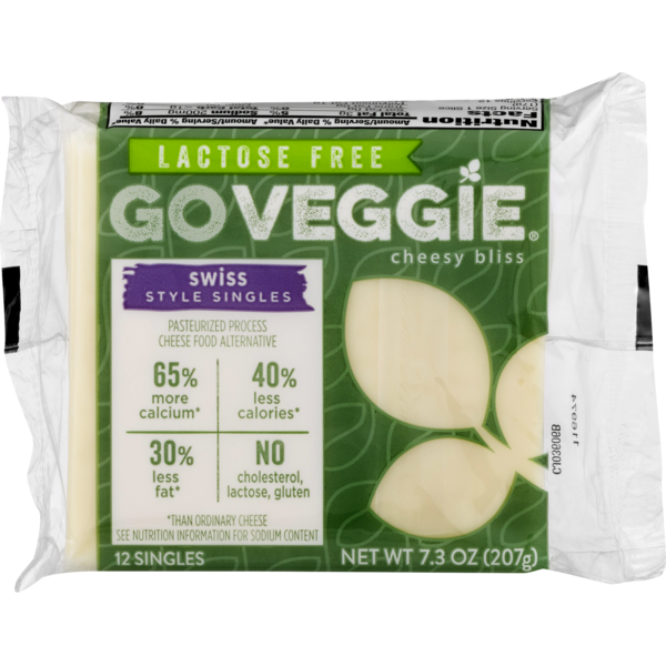 Go Veggie! Swiss Flavor Slices Pasteurized Process Cheese Food