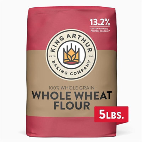 King Arthur Baking Company Whole Wheat Flour, 100% Whole Grain, Non-GMO Project Verified, Certified Kosher