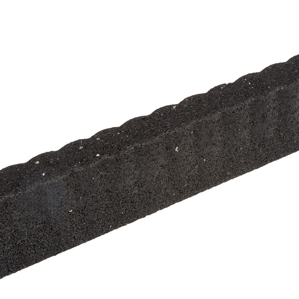 Ground Smart 2-ft x 3-in SmartLoc Ripple Edge Black Rubber Landscape edging section with stakes
