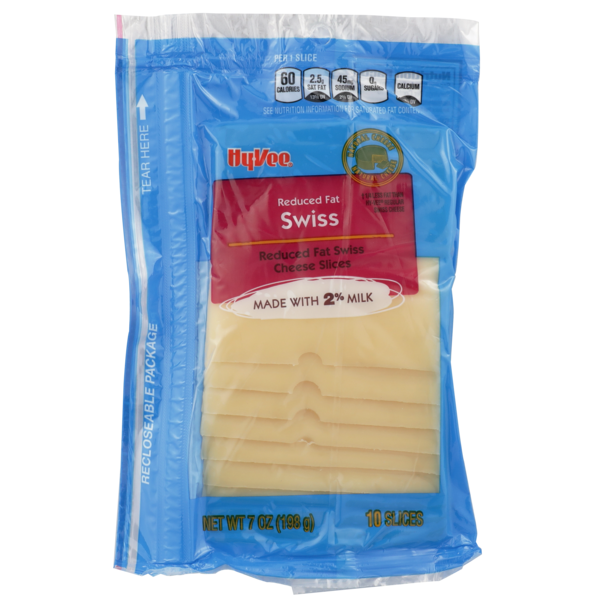HyVee Swiss Reduced Fat Cheese Slices (7 oz) Instacart