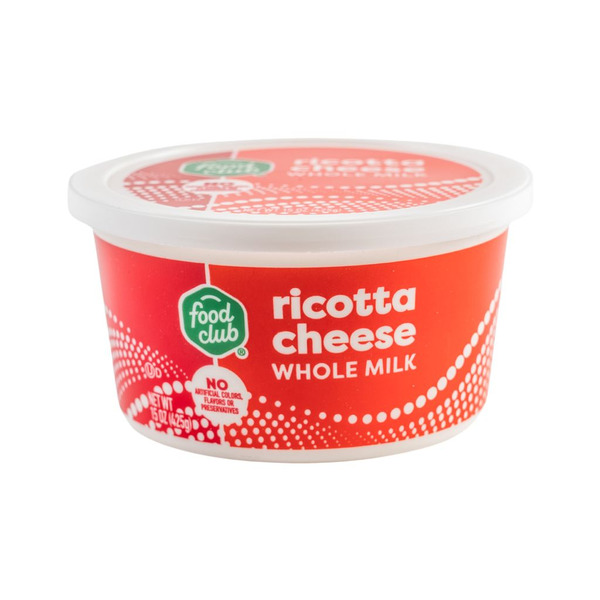 Food Club Ricotta Food Club Whole Milk Ricotta Cheese Same-Day Delivery or Pickup ...