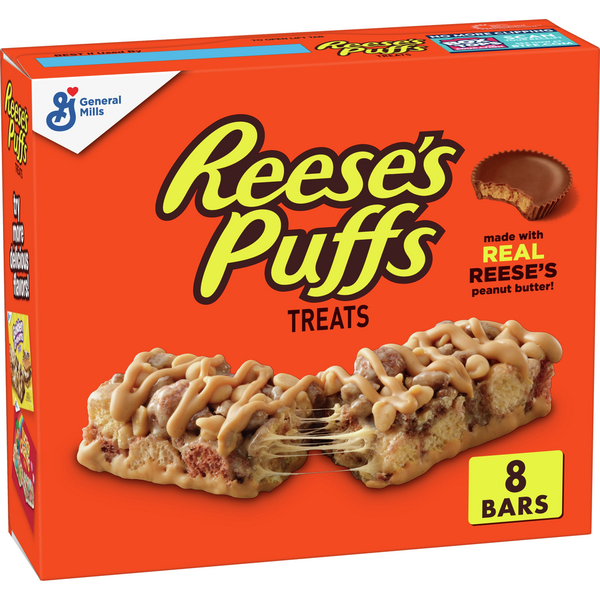 General Mills Reese's Puffs Breakfast Cereal Treat Bars, Peanut Butter & Cocoa