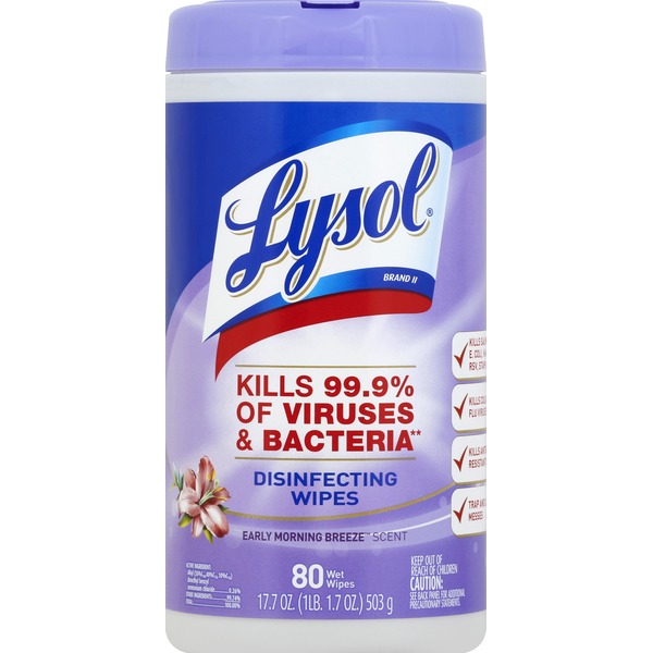 Lysol Disinfecting Wipes, Early Morning Breeze Scent (80 each) Instacart