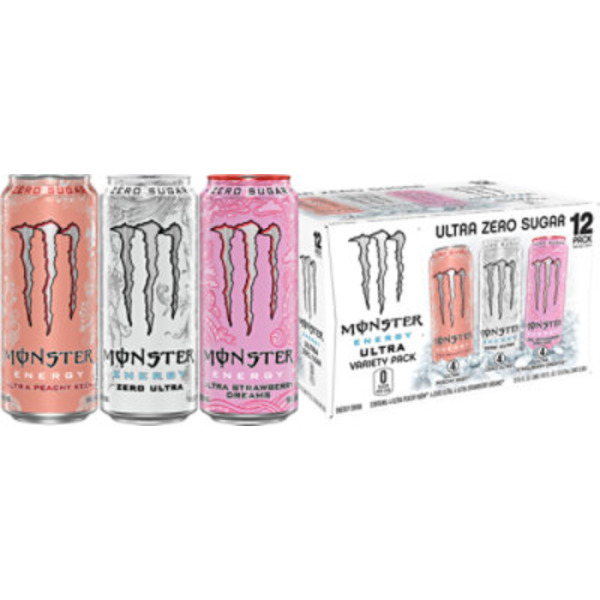 Monster Energy Drink, Ultra Peachy Keen/Zero Ultra/Ultra Strawberry Dreams, Zero Sugar