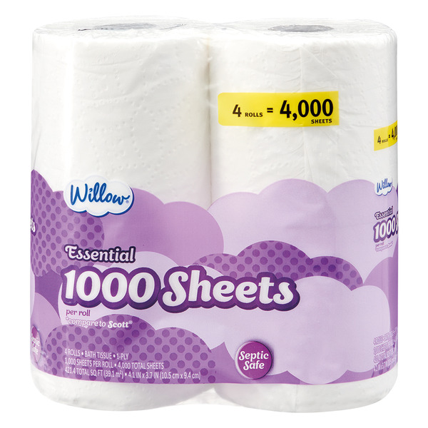 Willow 1000 Sheet Bath Tissue Same-Day Delivery or Pickup | ALDI