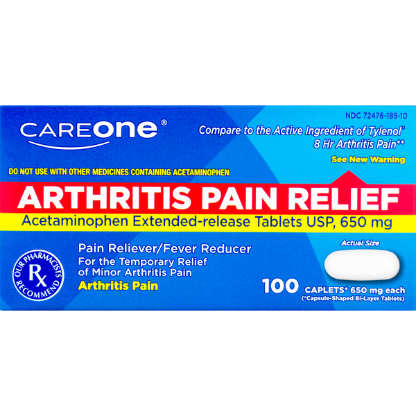 Arthritis Pain Relief, 650mg, Caplets (100 each) Instacart