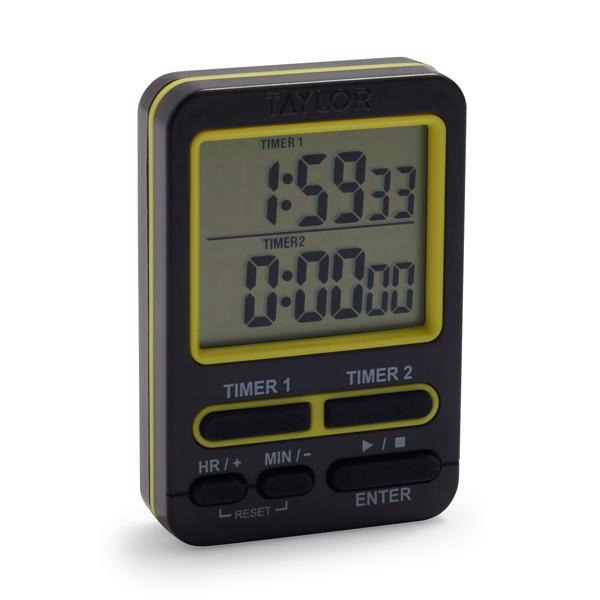 Taylor Black Dual Event Digital Timer With Clock