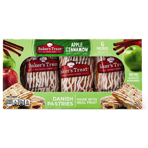 ALDI Baker's Treat Apple Cinnamon Danish Pastries SameDay Delivery or