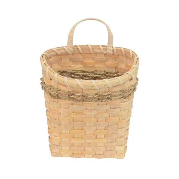 Ashland Woven Hanging Wall Basket with Twisted Seagrass Accent, L