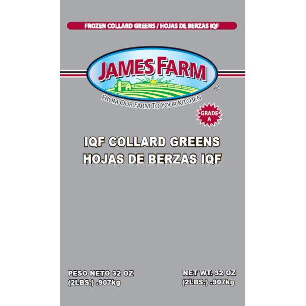 Frozen James Farm - IQF Collard Greens - 2 lbs