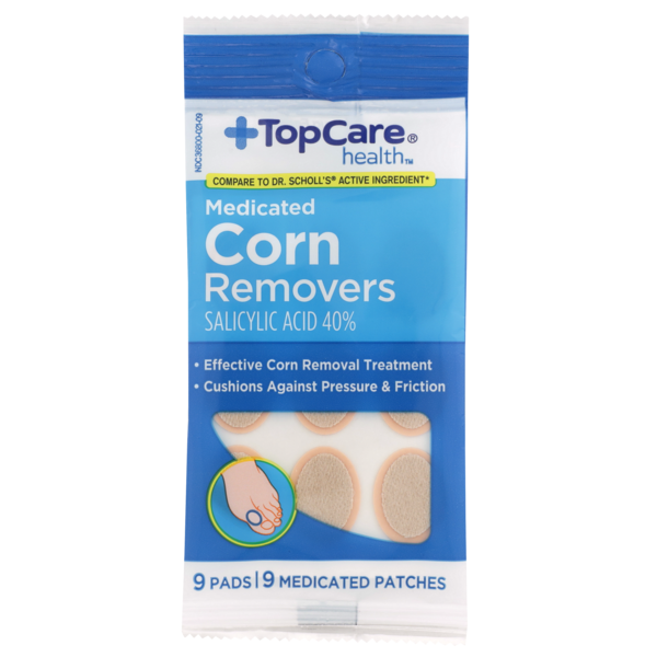 Top Care Corn Removers Salicylic Acid 40 Pads/Medicated Patches (18 ct