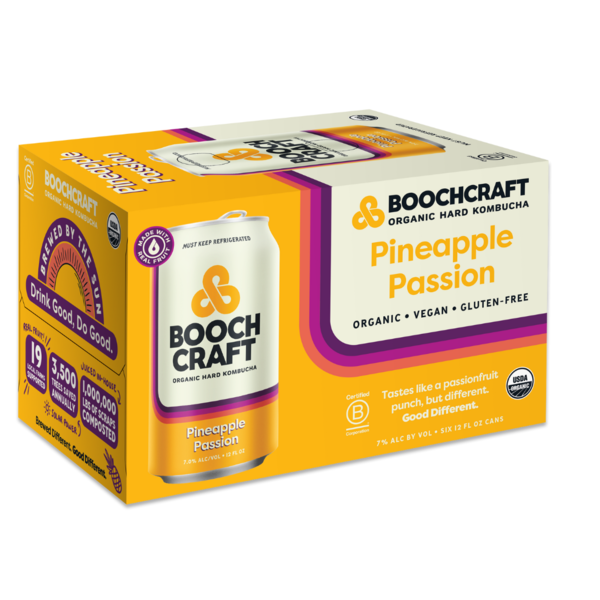 Boochcraft Hard Kombucha Pineapple Passion Same-Day Delivery or