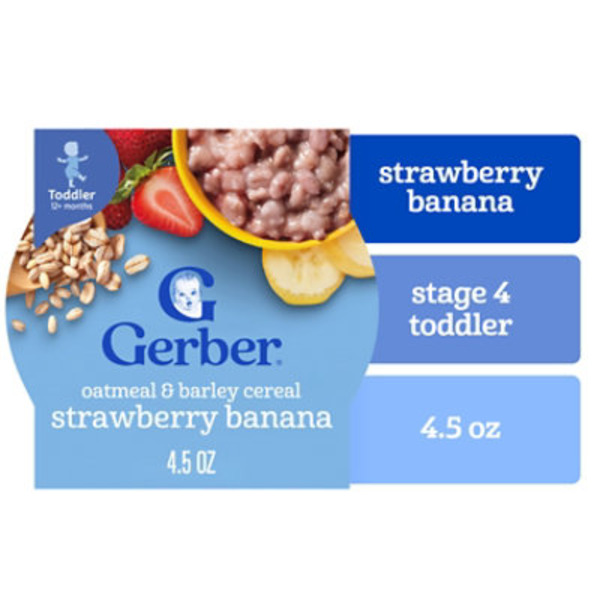 Gerber Strawberry Banana Oatmeal & Barley Cereal Toddler Meals