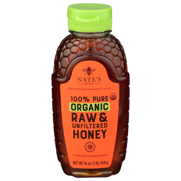 Nature Nate's Organic 100% Pure Raw & Unfiltered Honey