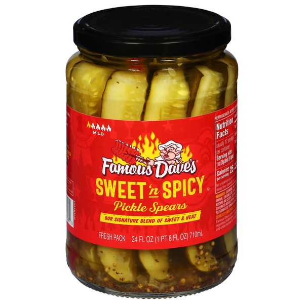 Famous Dave's Pickle Spears, Sweet 'n Spicy, Mild, Fresh Pack Same