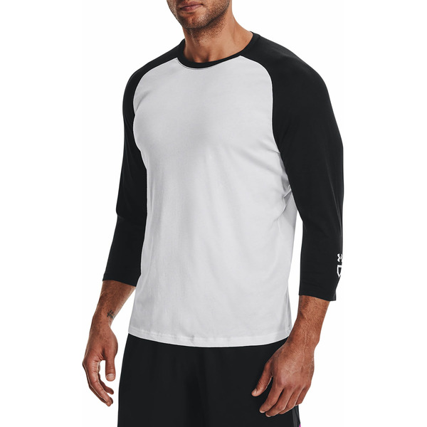 Under Armour Men's Classic 3/4 Sleeve T-Shirt - White & Black