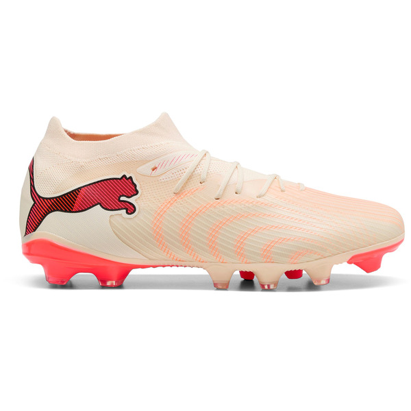 PUMA Future 9 Match FG/AG Soccer Cleats, Size M8.5/W10.0, Medium/D - White/Red