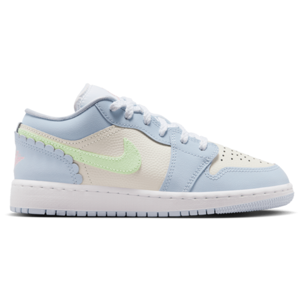 Jordan Girls' Air Jordan 1 Low SE, Size 7 - Vapor Green/Sail/Half Blue